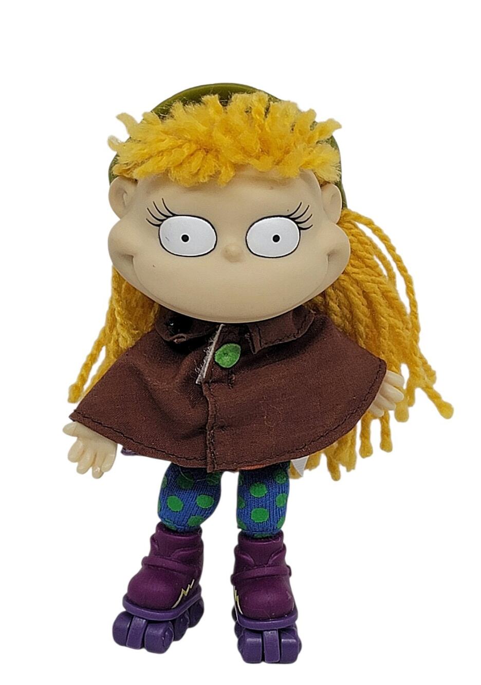 Vtg 1997 Nickelodeon Rugrats Angelica Doll On Rollerskates Yarn Hair 5.5” CL58